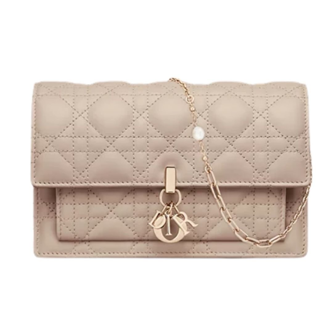 WOMEN MY DIOR DAILY POUCH WITH CHAIN POWDER BEIGE