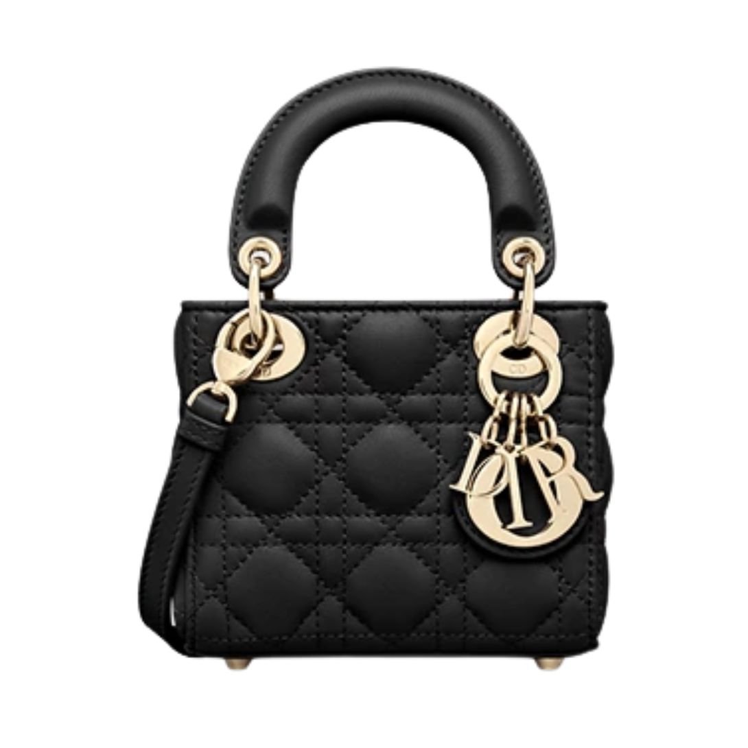 DIOR MICRO BAG CANNAGE LAMBSKIN WOMEN BLACK