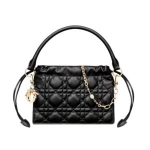 DIOR MILLY MINI BAG BLACK CANNAGE LAMBSKIN WOMEN