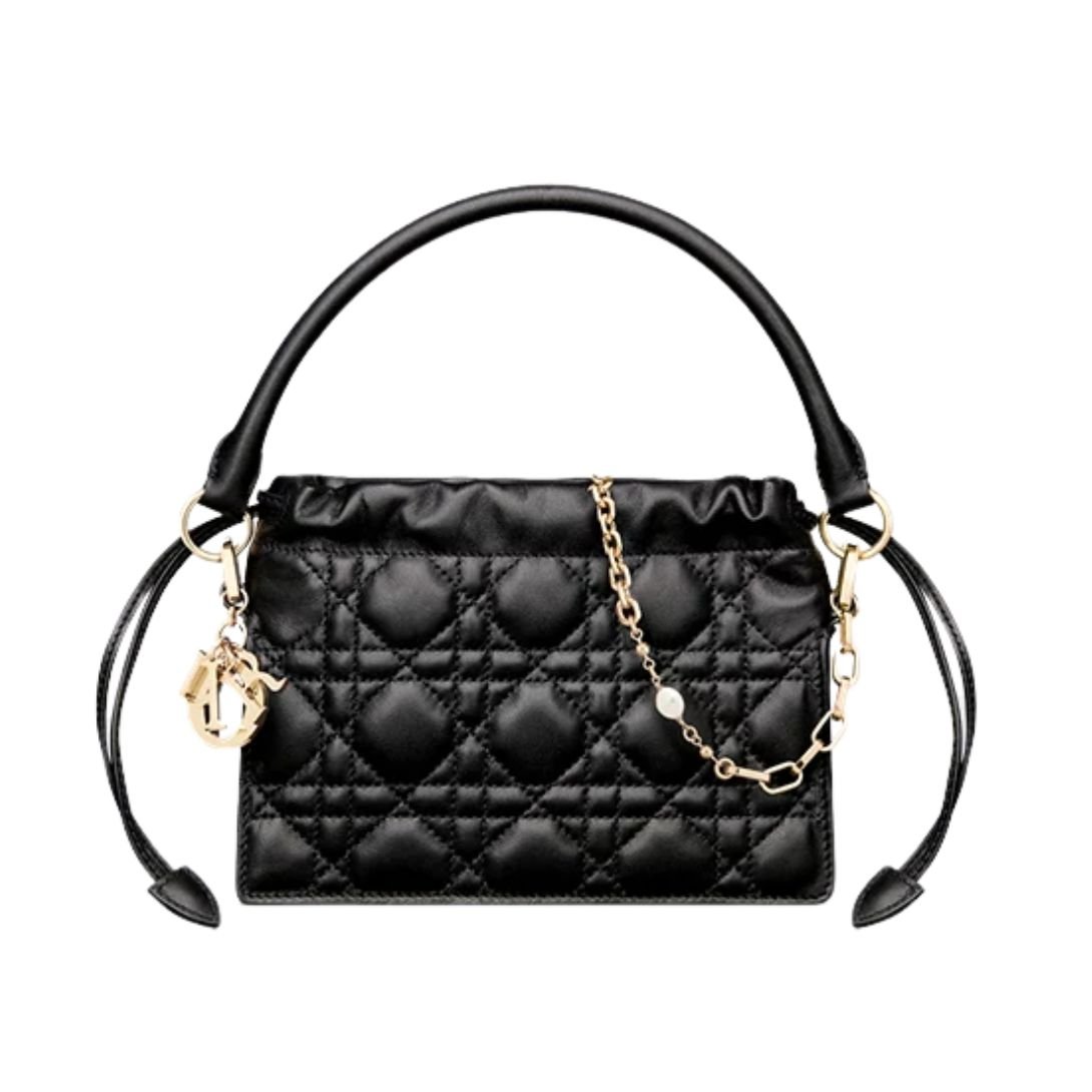DIOR MILLY MINI BAG BLACK CANNAGE LAMBSKIN WOMEN