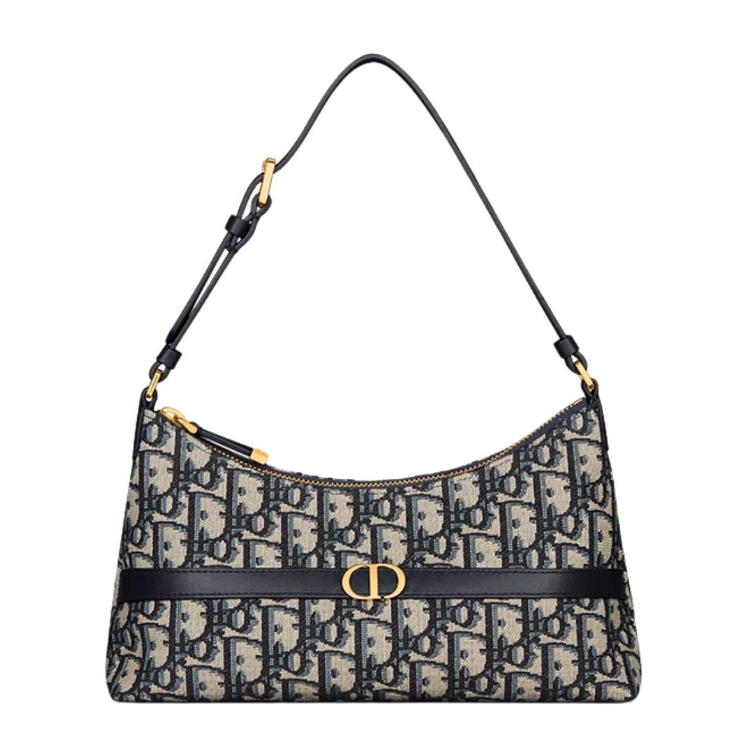 DIOR 30 MONTAIGNE CIGALE MINI BAG BLUE DIOR OBLIQUE JACQUARD WOMEN