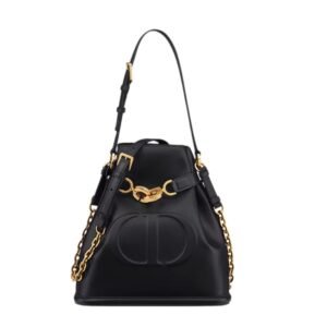 DIOR MEDIUM C’EST DIOR BAG CD-EMBOSSED CALFSKIN WOMEN BLACK