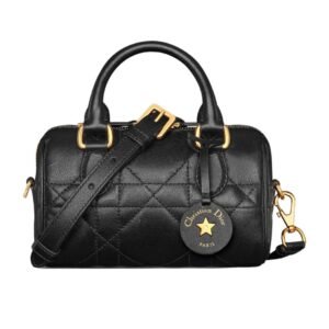 DIOR GROOVE 17 NANO BAG MACROCANNAGE CALFSKIN WOMEN BLACK