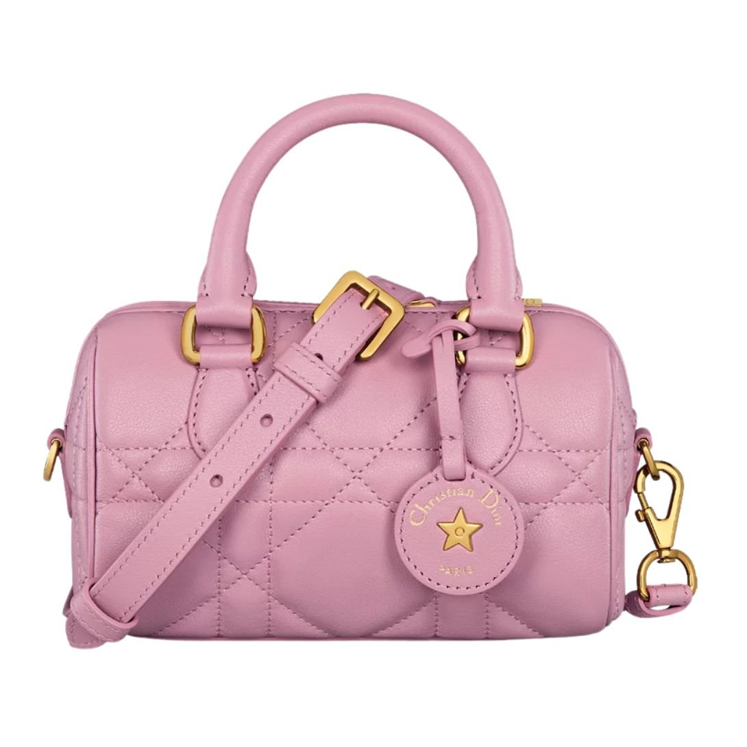 DIOR GROOVE 17 NANO BAG MACROCANNAGE CALFSKIN WOMEN HYDRANGEA PINK