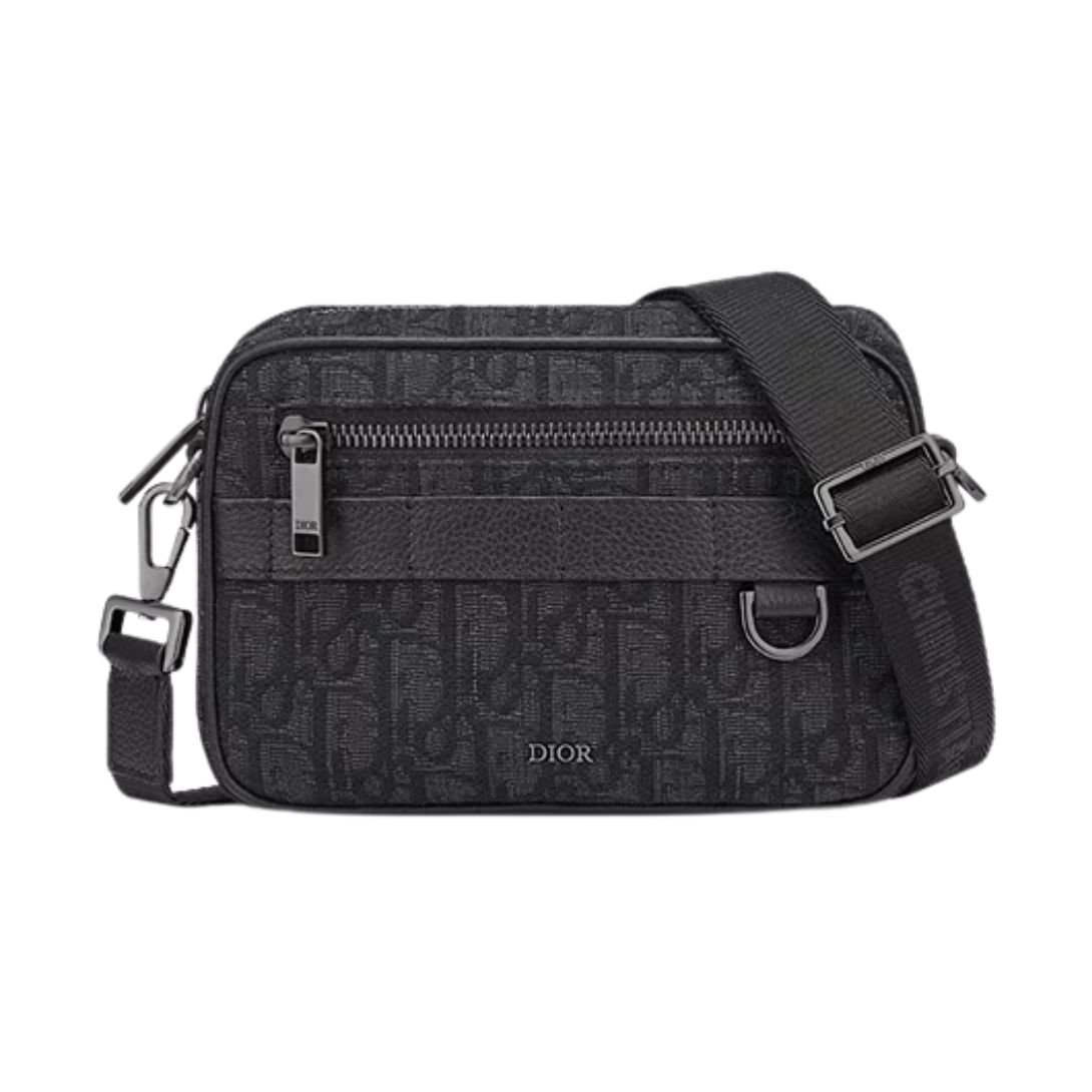 DIOR MINI SAFARI BAG WITH STRAP BLACK DIOR OBLIQUE JACQUARD MEN