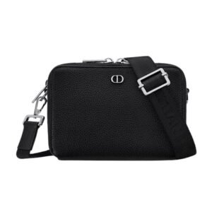 MEN DIOR CD ICON ZIPPED POUCH WITH STRAP