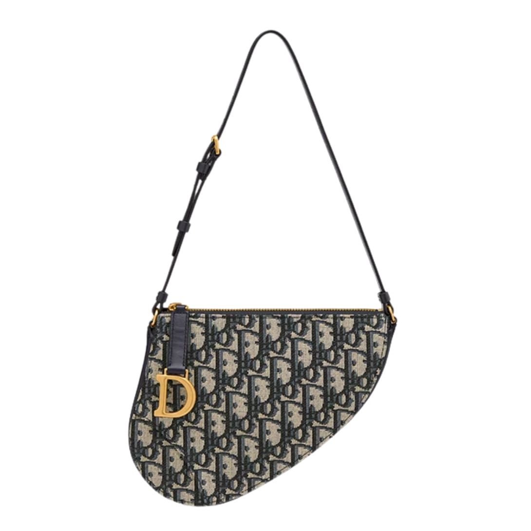 DIOR SADDLE RODEO POUCH BLUE DIOR OBLIQUE JACQUARD WOMEN