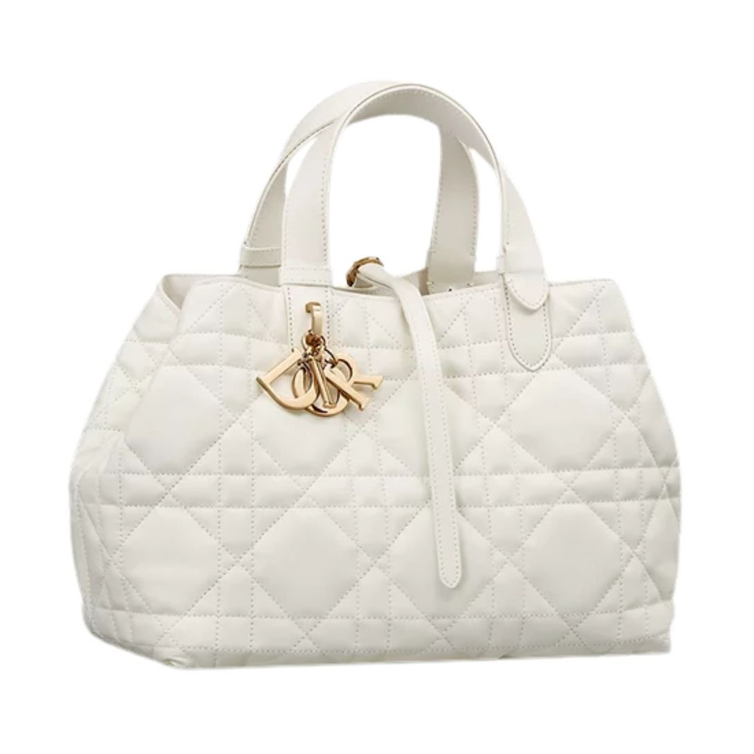 DIOR MEDIUM TOUJOURS BAG MACROCANNAGE CALFSKIN WOMEN LATTE