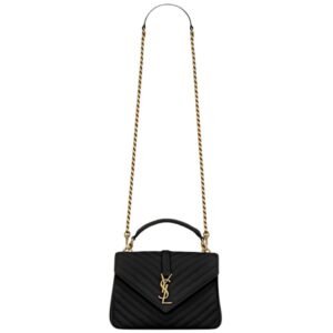 WOMEN SAINT LAURENT COLLEGE MEDIUM IN QUILTED LEATHER GOLD