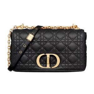 MEDIUM DIOR CARO SHOULDER BAG BLACK