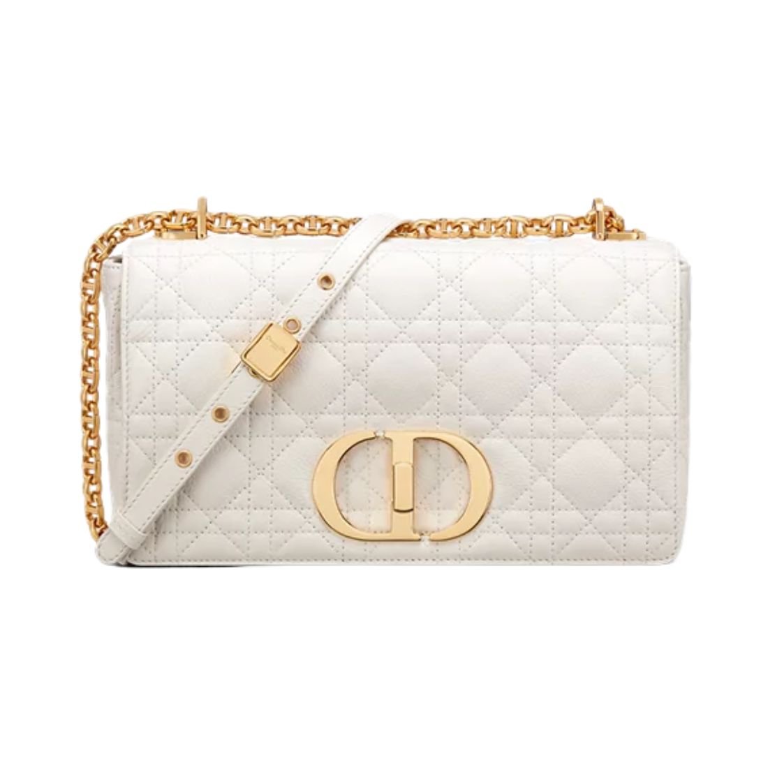 MEDIUM DIOR CARO SHOULDER BAG LATTE