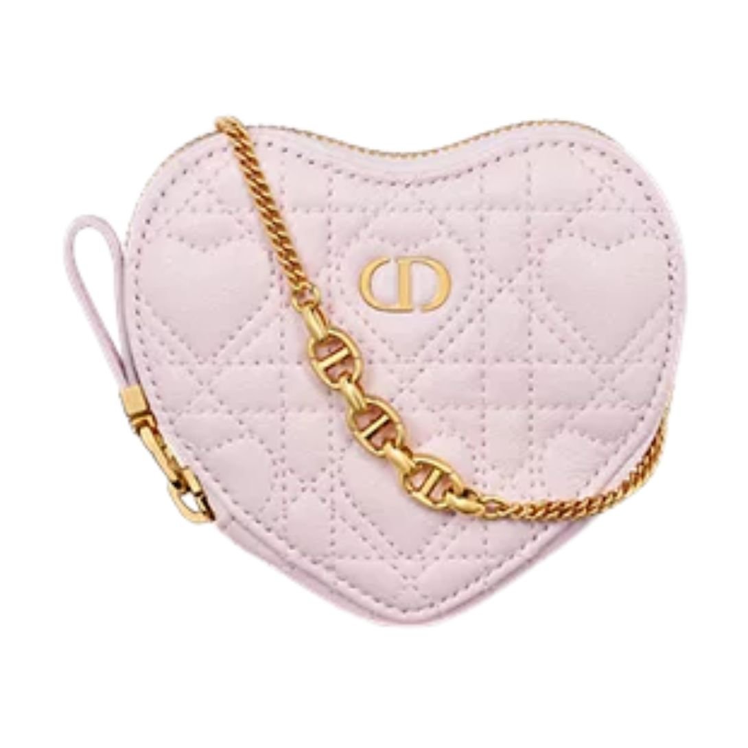 WOMEN DIOR DIORAMOUR DIOR CARO HEART POUCH WITH CHAIN