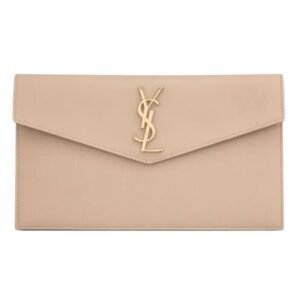SAINT LAURENT WOMEN’S UPTOWN POUCH DARK BEIGE