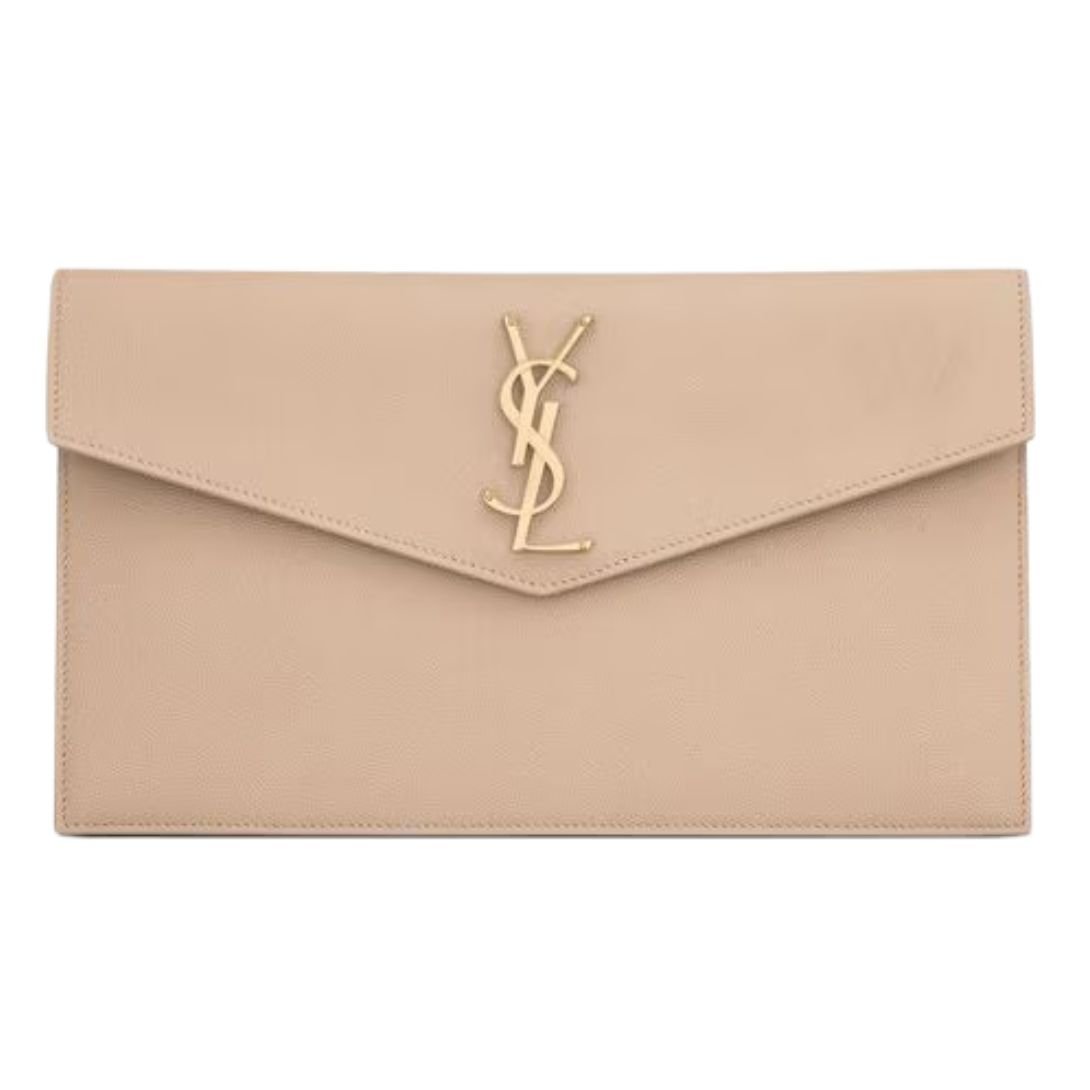 SAINT LAURENT WOMEN'S UPTOWN POUCH DARK BEIGE