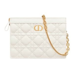 DIOR CARO EVERY DIOR POUCH SUPPLE CANNAGE CALFSKIN WOMEN LATTE