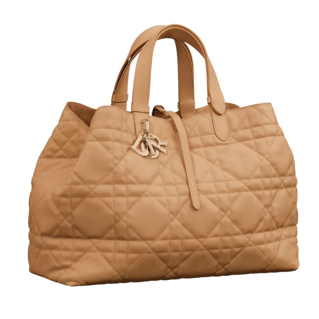 DIOR LARGE TOUJOURS BAG MACROCANNAGE CALFSKIN WOMEN TAN