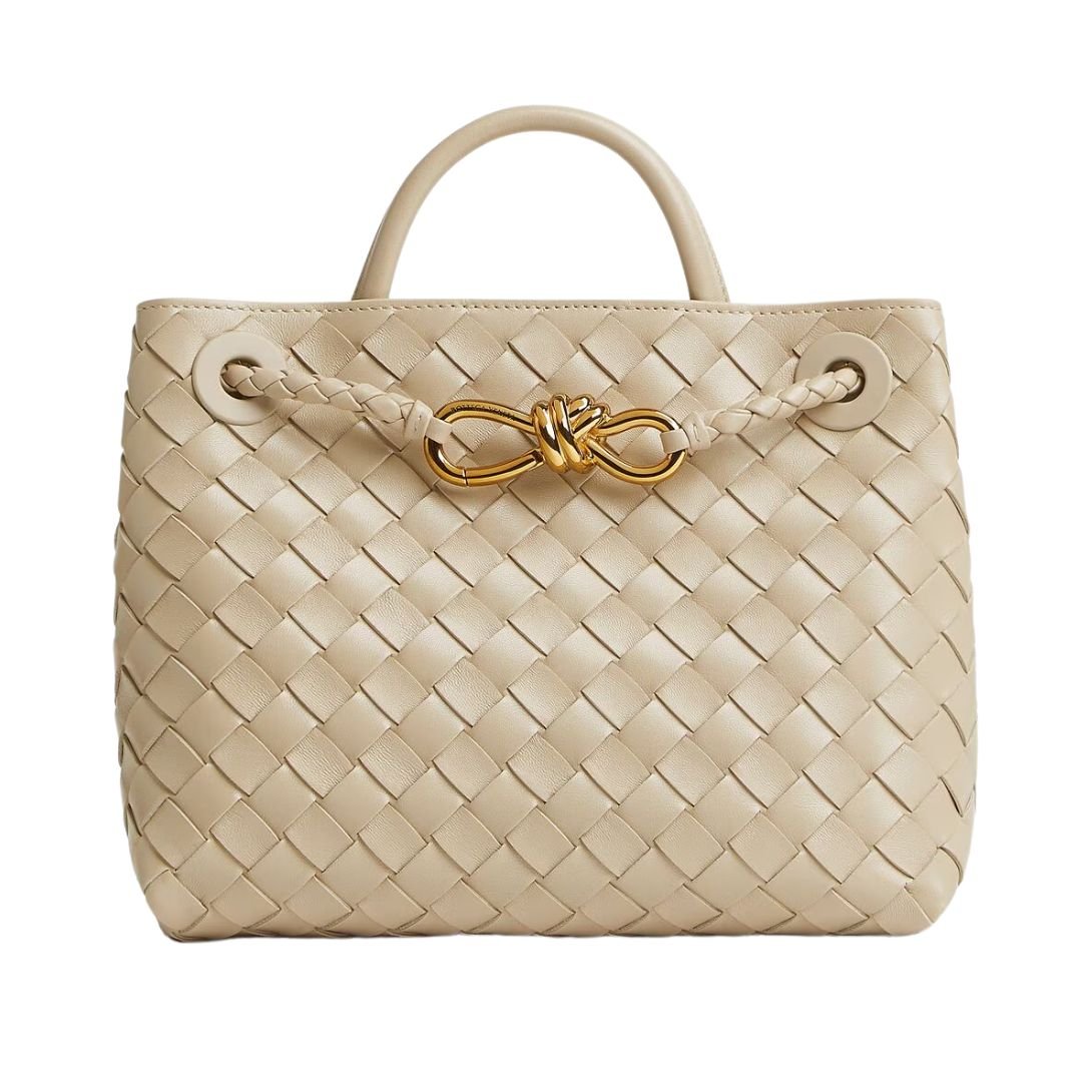 WOMAN BOTTEGA VENETA SMALL ANDIAMO SHOULDER BAG ECRU