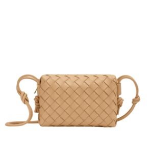BOTTEGA VENETA WOMEN’S MINI LOOP CAMERA BAG ALMOND