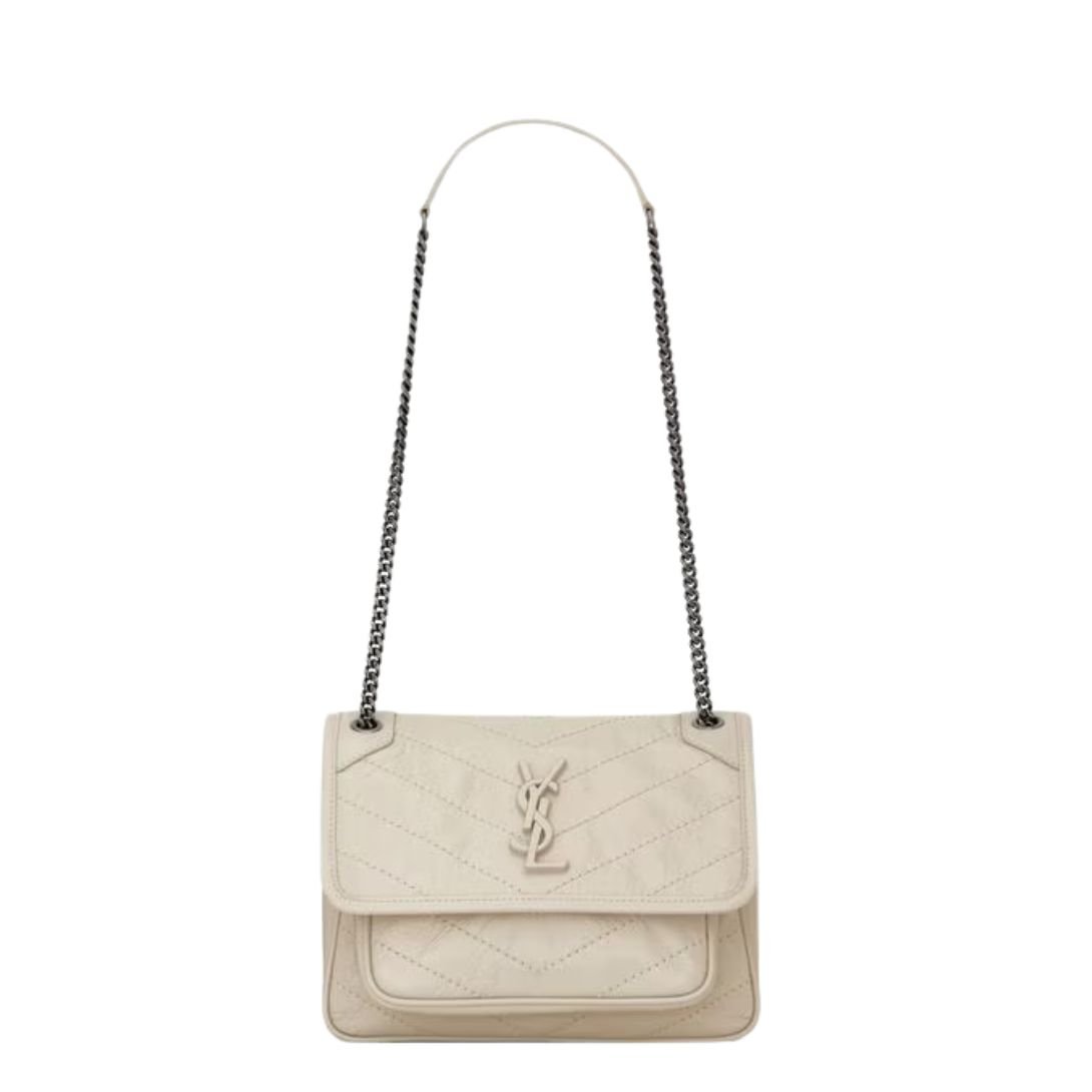 SAINT LAURENT NIKI BABY SHOULDER BAG WOMEN BLANC VINATGE