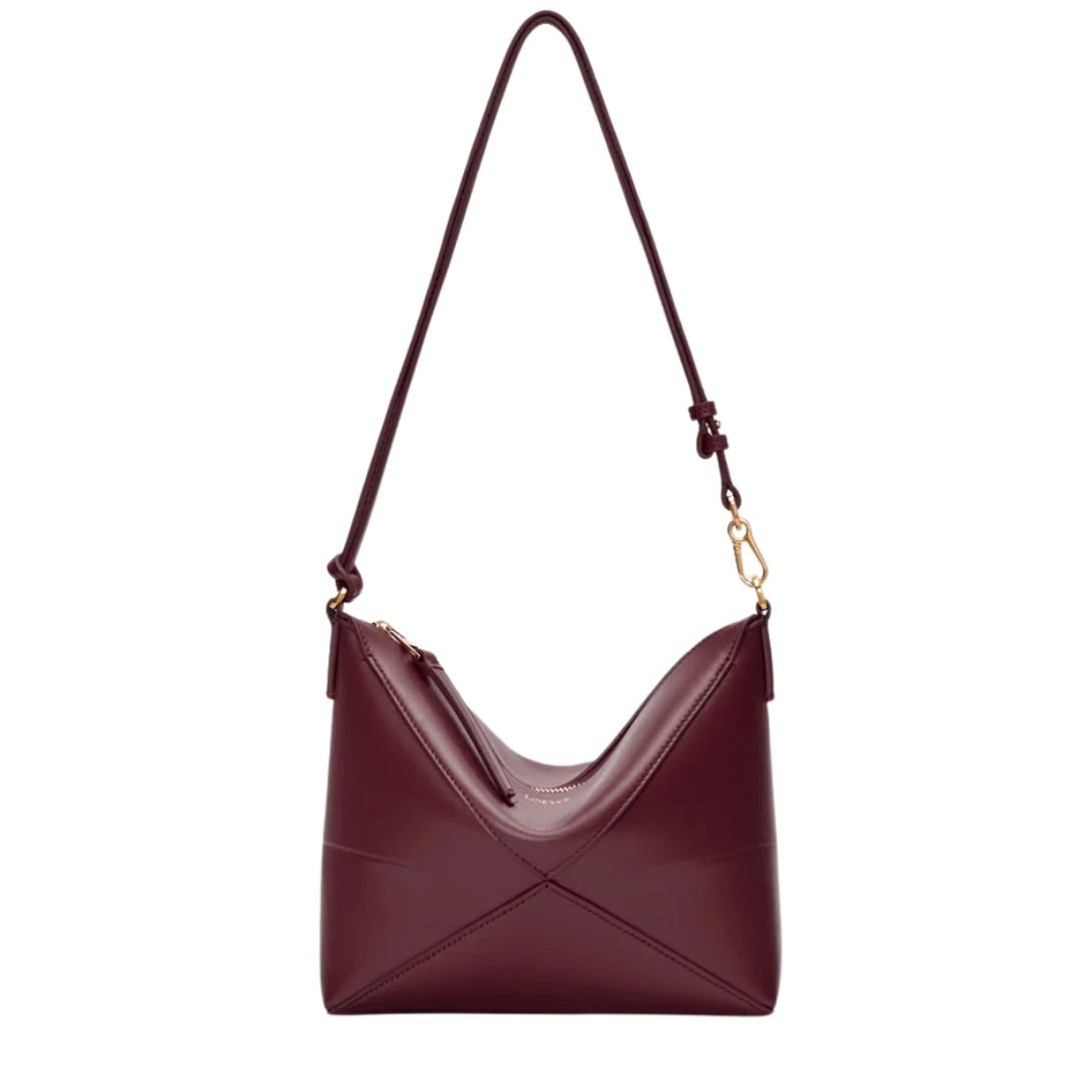 WOMAN LOEWE PUZZLE FOLD POUCH DARK BURGUNDY