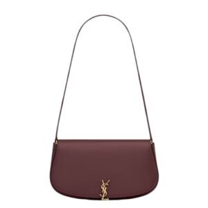 SAINT LAURENT VOLTAIRE LEATHER MINI SHOULDER BAG ROUGE CABERNET