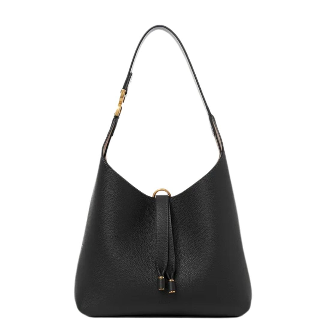 CHLOE MARCIE SMALL LEATHER WOMEN'S HOBO BAG BLACK