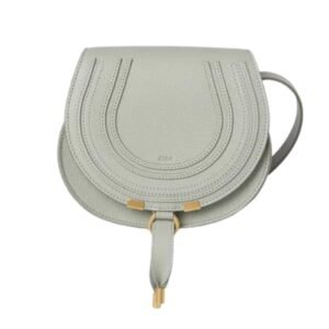 CHLOÉ WOMEN’S MARCIE SMALL LEATHER SADDLE BAG SEA GRASS