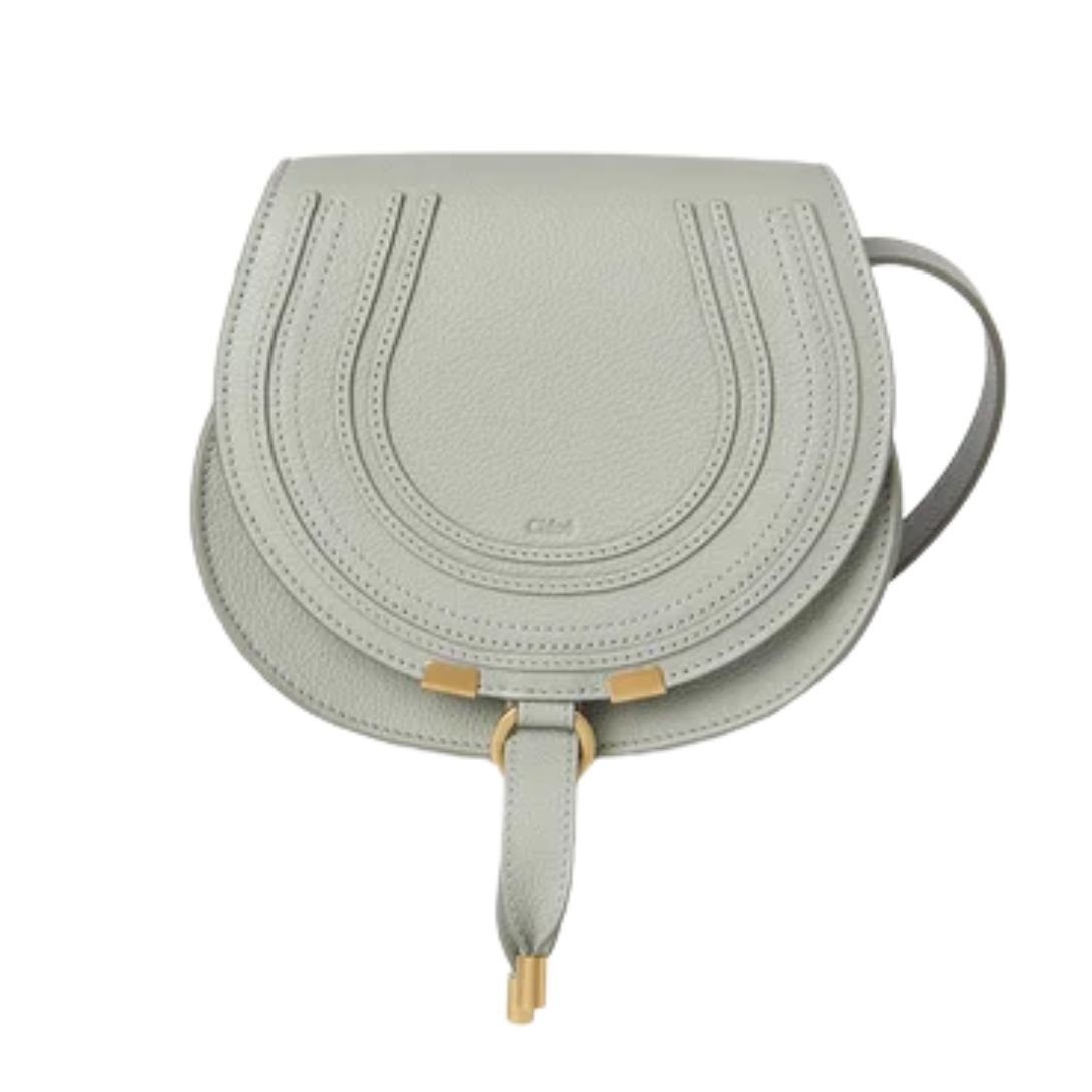 CHLOÉ WOMEN'S MARCIE SMALL LEATHER SADDLE BAG SEA GRASS