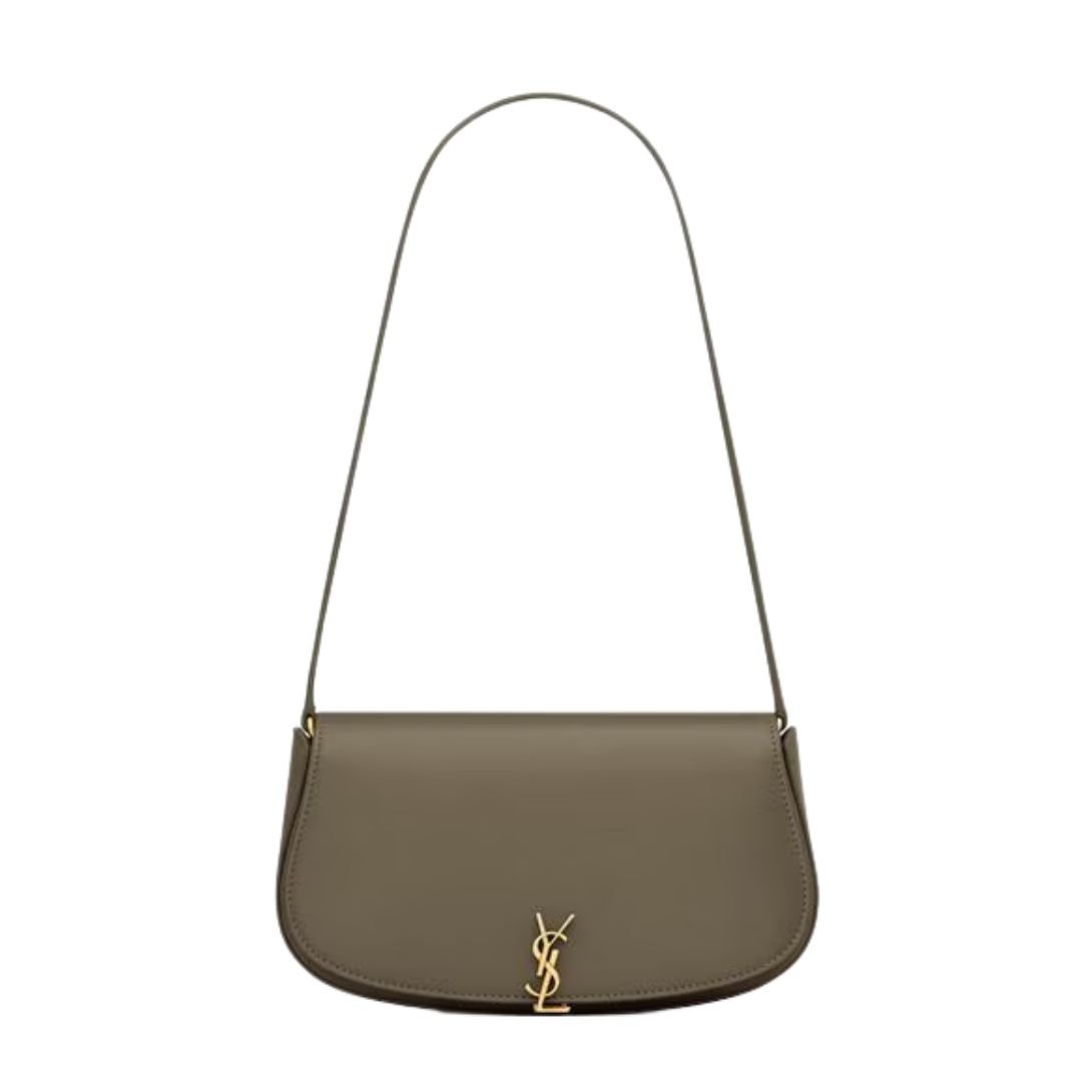SAINT LAURENT VOLTAIRE LEATHER MINI SHOULDER BAG DEEP MUSK