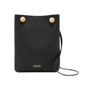 LOEWE WOMEN’S PEBBLE SOFT LEATHER POUCH BLACK