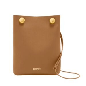 LOEWE WOMEN’S PEBBLE SOFT LEATHER POUCH OAK