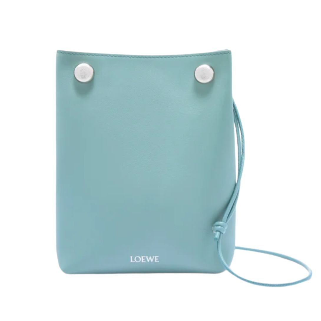 LOEWE WOMEN'S PEBBLE SOFT LEATHER POUCH WATER