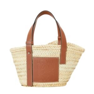 LOEWE WOMEN’S SMALL LEATHER-TRIMMED BASKET TOTE