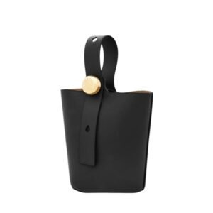 LOEWE PEBBLE MINI LEATHER TOTE BLACK