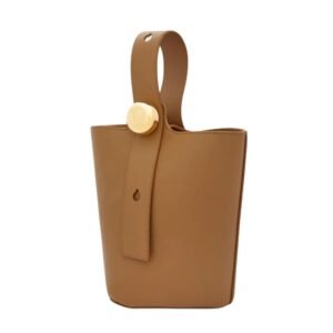 LOEWE PEBBLE MINI LEATHER TOTE OAK
