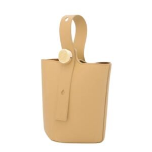 LOEWE PEBBLE MINI LEATHER TOTE DARK BUTTER