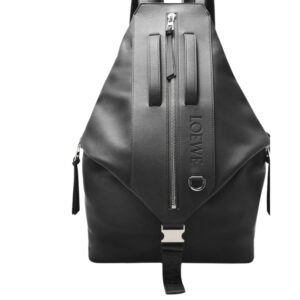 MAN LOEWE CONVERTIBLE LEATHER BAG BLACK
