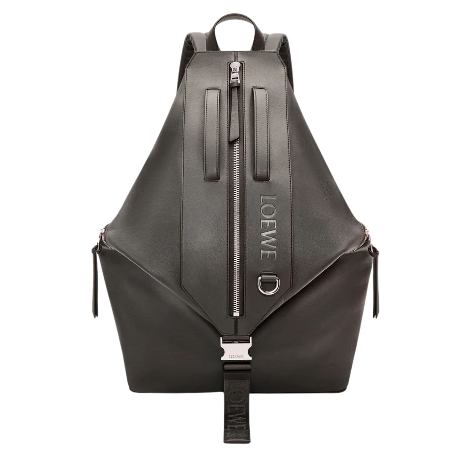 MAN LOEWE CONVERTIBLE LEATHER BAG DARK GREY