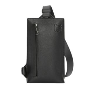 LOEWE VERTICAL T POCKET IN SOFT GRAINED LEATHER SKIN FOR MAN BLACK