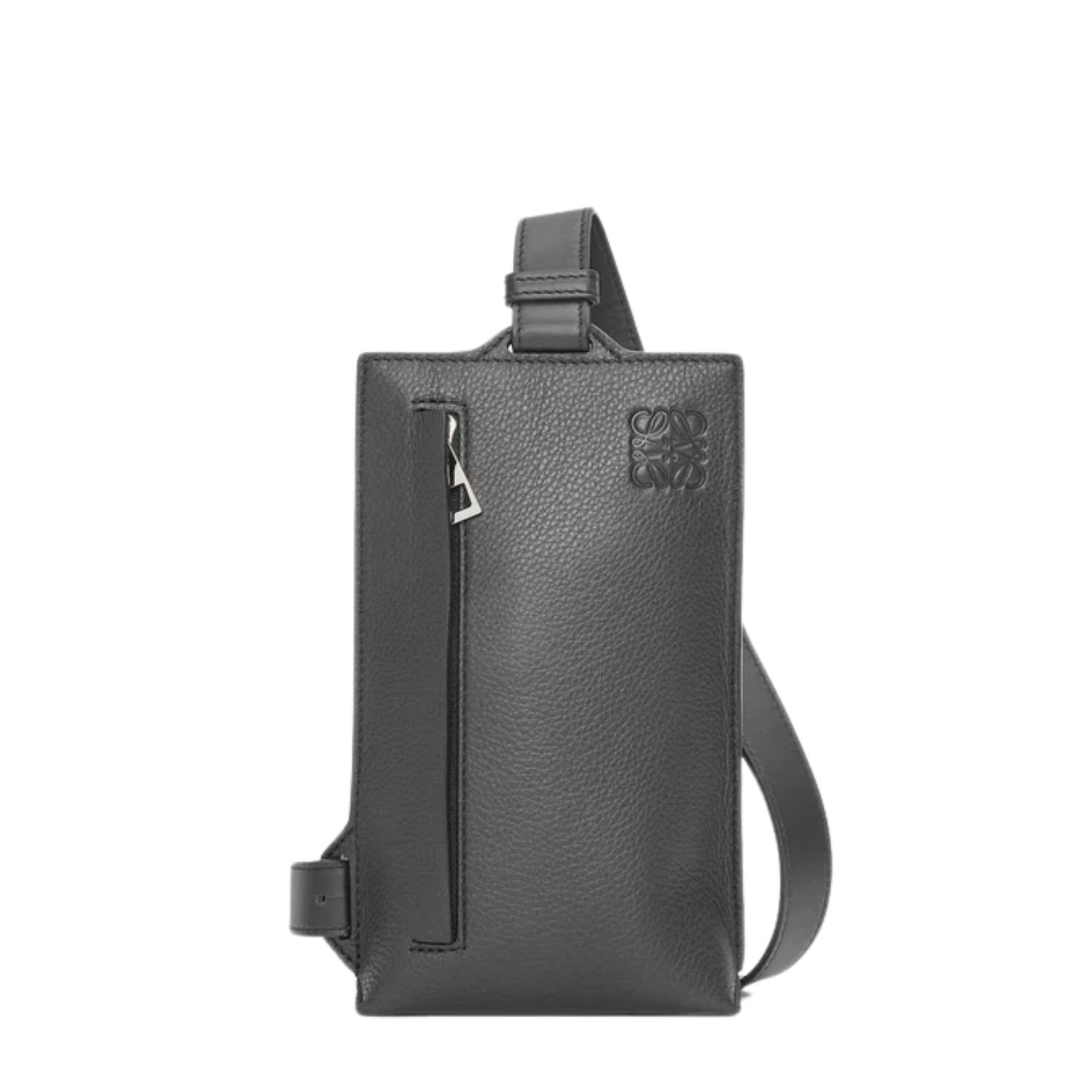 LOEWE VERTICAL T POCKET IN SOFT GRAINED LEATHER SKIN FOR MAN ANTHRACITE