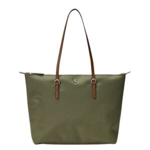 WOMENS RALPH LAUREN NYLON MEDIUM KEATON TOTE SAGE GREEN