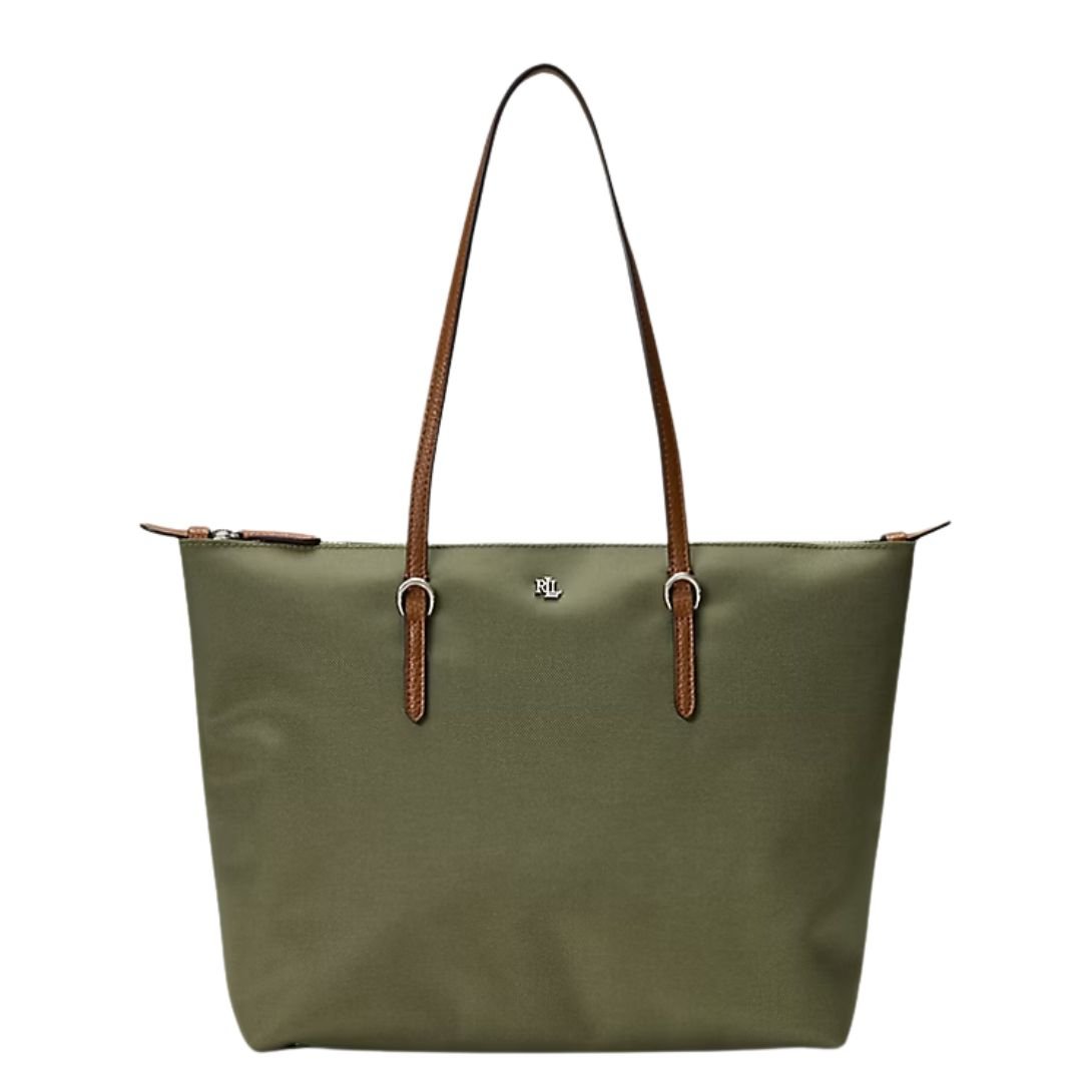 WOMENS RALPH LAUREN NYLON MEDIUM KEATON TOTE SAGE GREEN