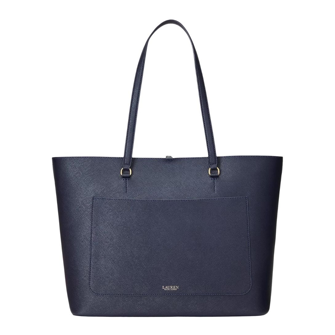 WOMEN'S RALPH LAUREN KARLY CROSSHATCH LEATHER LARGE RFINED NAVY