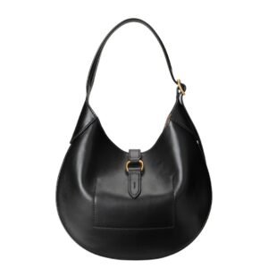 RALPH LAUREN WOMEN’S POLO ID CALFSKIN SMALL SHOULDER BAG BLACK