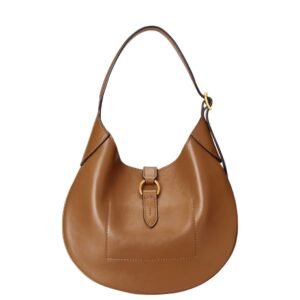 RALPH LAUREN WOMEN’S POLO ID CALFSKIN SMALL SHOULDER BAG TAN