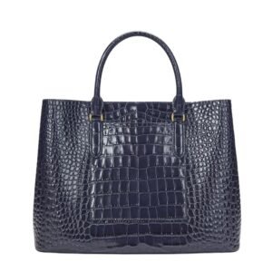 WOMENS LAUREN RALPH EMBOSSED LEATHER LARGE MARCY SATCHEL REFINED NAVY