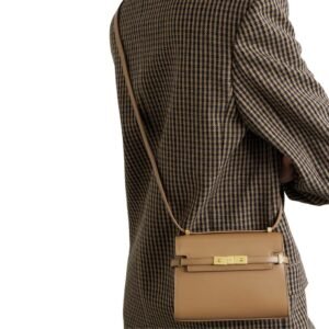 SAINT LAURENT MINI MANHATTAN CROSSBODY BAG IN TAN