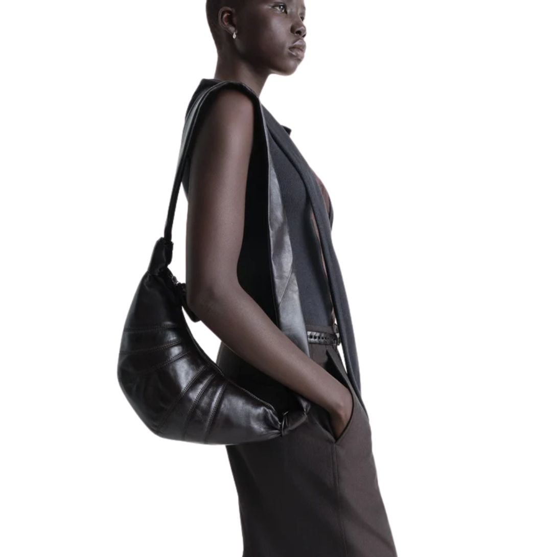 LEMAIRE CROISSANT SMALL SHOULDER BAG DARK CHOCOLATE