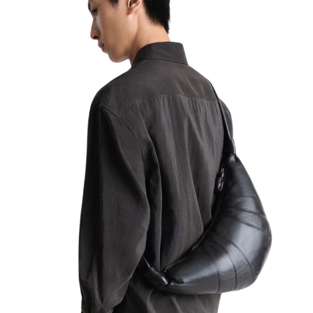 LEMAIRE MEDIUM CROISSANT BAG DARK CHOCOLATE