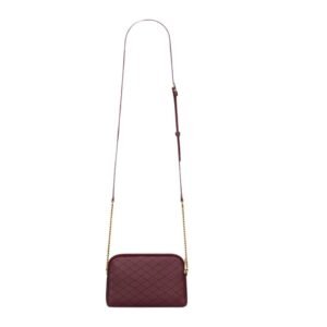 WOMEN SAINT LAURENT GABY ZIPPED POUCH IN LAMBSKIN ROUGE CABERNET